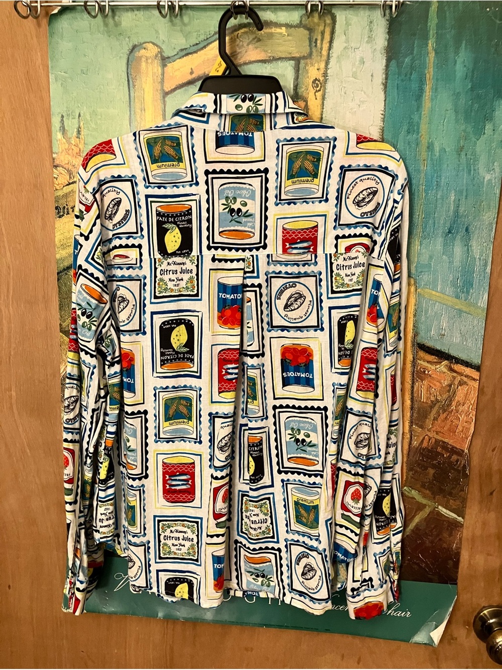 Jane and Delancey White Button-Down with Multicolor Graphic Print - Picture 8 of 9
